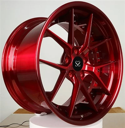 Rim Palsu 2-PC Candy Red 5-Y Spoke Dengan Logo Tersuai