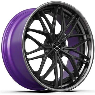 X7 BMW 2 Piece Forged Wheels 24x10.5 Ungu dan Satin Hitam