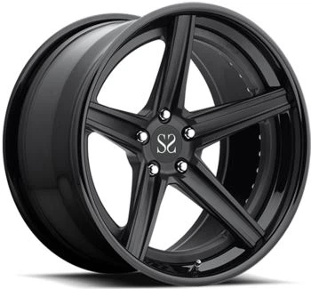 Rim Forged 2-PC Disesuaikan Gloss Black Untuk Rim Kereta Aloi Lexus IS / 20 Inch