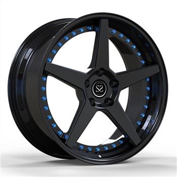Barel Hitam Satin Tengah Berkilat Hitam Untuk VW 20x9 5x112 5x120 5x130 Roda Kereta Aloi Tersuai Dipalsukan