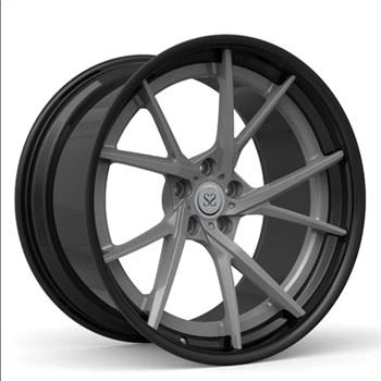 Roda Palsu 2 Keping Tersuai Untuk Audi Rs6 22x11 Pusat Matte Black Barrel Gloss Hitam Deep Car Aluminium Rims