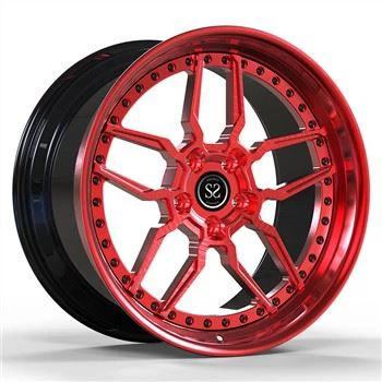 SSJK2067 Sesuai Untuk 5x120.65 Untuk Chevy Corvette C5 Candy Red Custom 2-PC Saiz Berperingkat 20*8 .5dan 20*10.5
