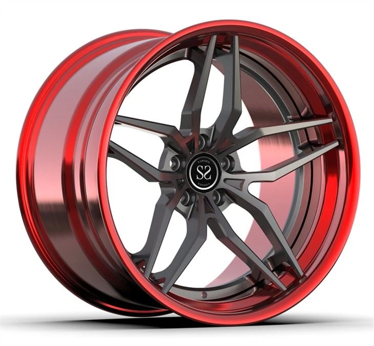 3 Keping PC Roda Merah Kelabu Dipalsukan Untuk Rim Super Cekung Kereta Aloi S63 20 inci
