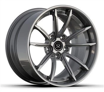 Roda Aluminium Aloi Palsu Tersuai 2 Keping Gloss Kelabu 18x9 18x12 18 inci Terhuyung-huyung 996 Turbo Rims