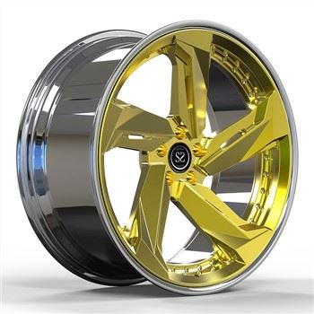 Berus Emas 2-PC Rim Aloi Aluminium Palsu 5x112 Terhuyung-huyung 20 Dan 21 Inci Untuk Mercedes Benz E63
