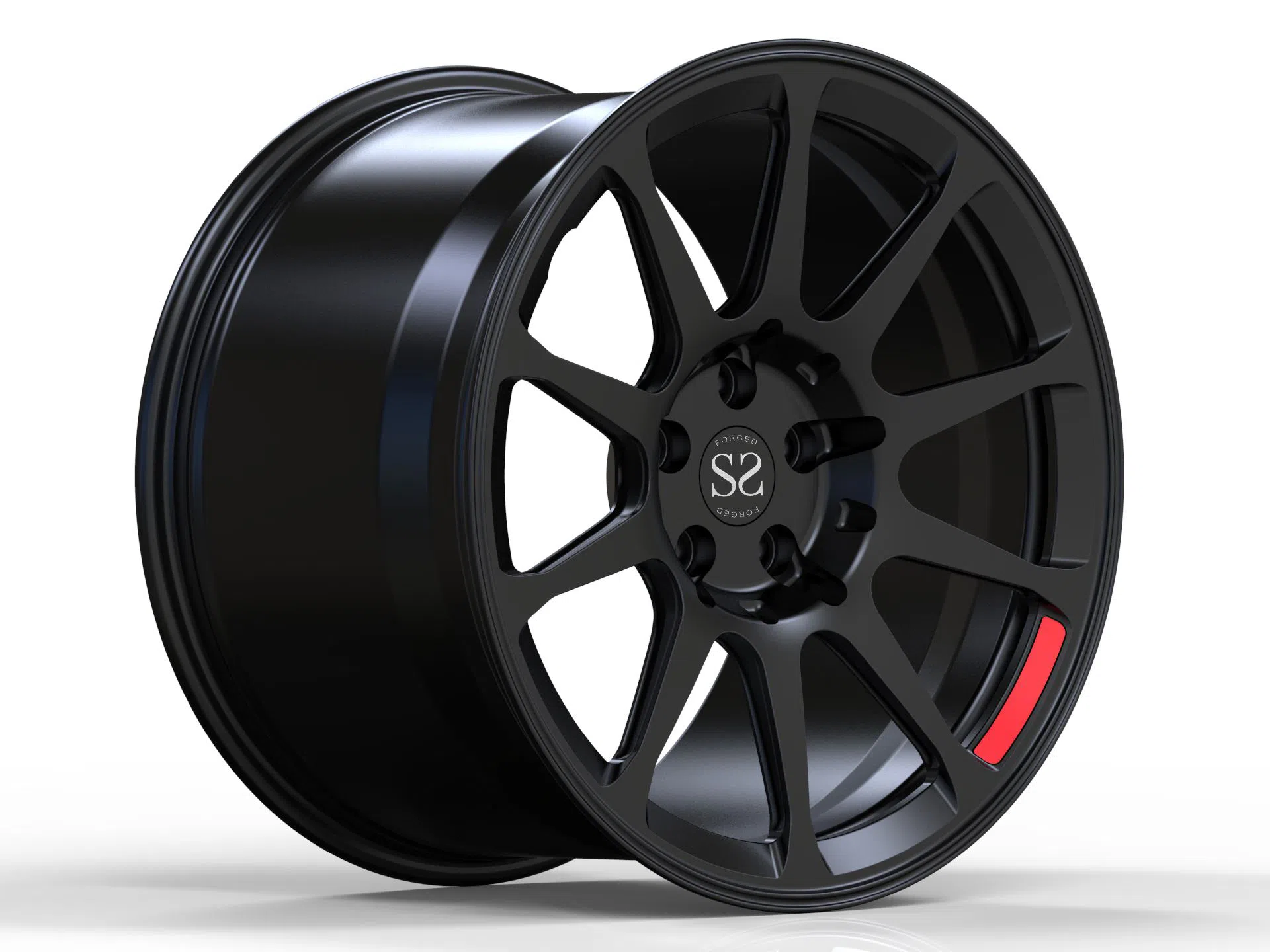 Matte Black Monoblock Forged Car Wheels 20 Inci Untuk Audi R8 Aluminium Aloi Rims